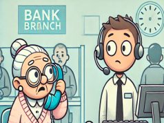 An old lady tried to phone her local bank