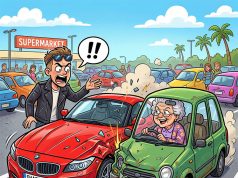 Elsie, an elderly lady, was patiently waiting to park in a spot